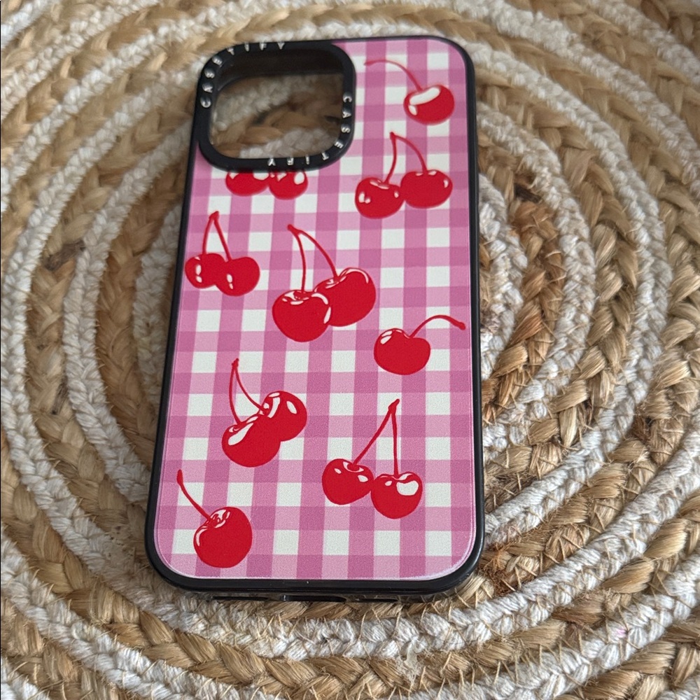 Casetify Cherry Checkered Phone Case - Red and Pink